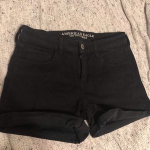 Black American Eagle Midi Shorts
